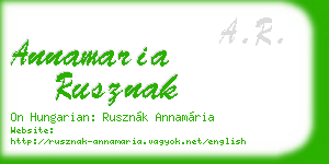 annamaria rusznak business card