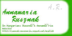 annamaria rusznak business card